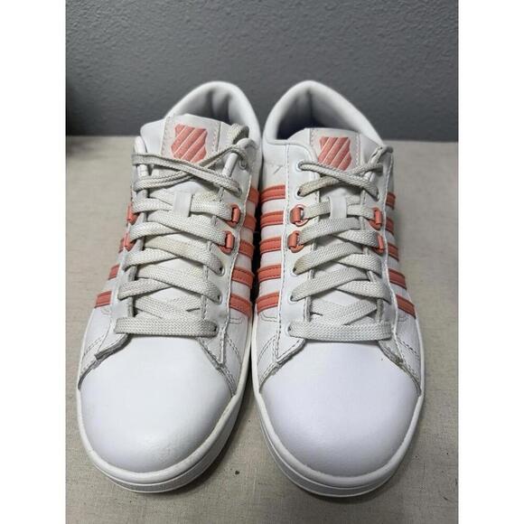 K-Swiss White and Red Classic Sneakers SZ 9 - Picture 3 of 9